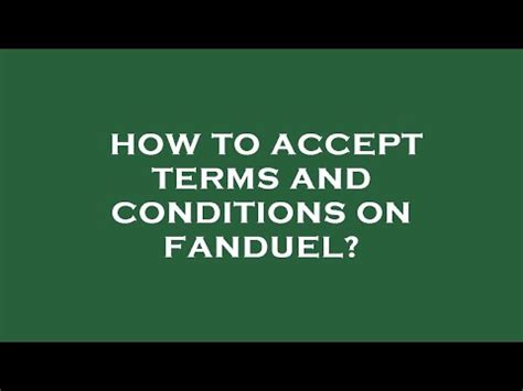 fanduel terms and conditions|How It Works .